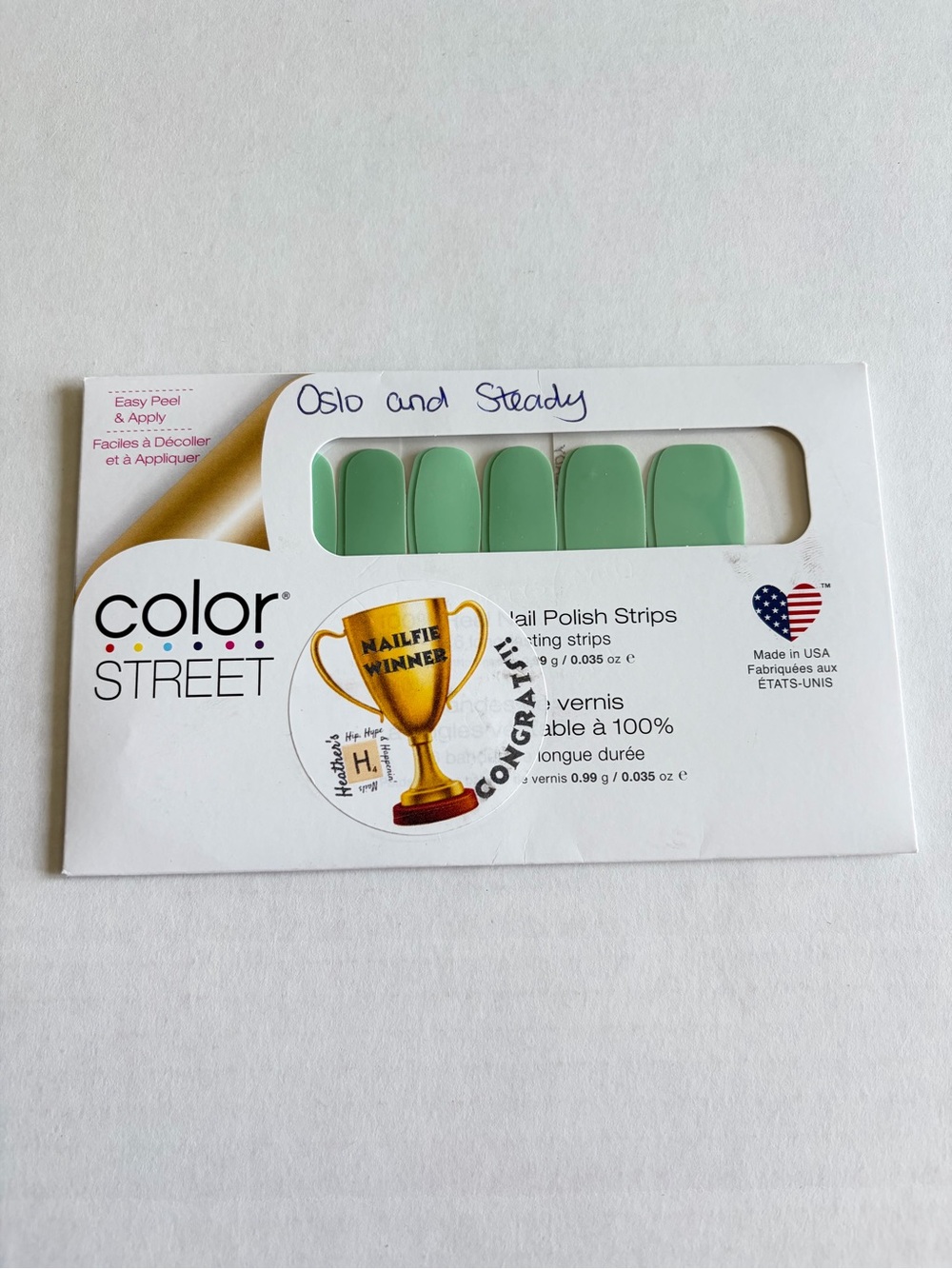 *Retired* Color Street: Oslo and Steady | Mint Green Pastel Spring Summer Pale - Picture 3 of 13
